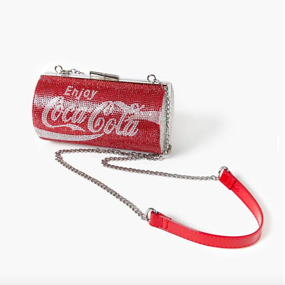 Coca Cola Red & Silver Rhinestone Crossbody Bling Bag